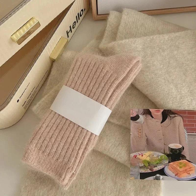 Winter Cashmere Wool Socks Women Thick Thermal Long Warm Boot Sox
