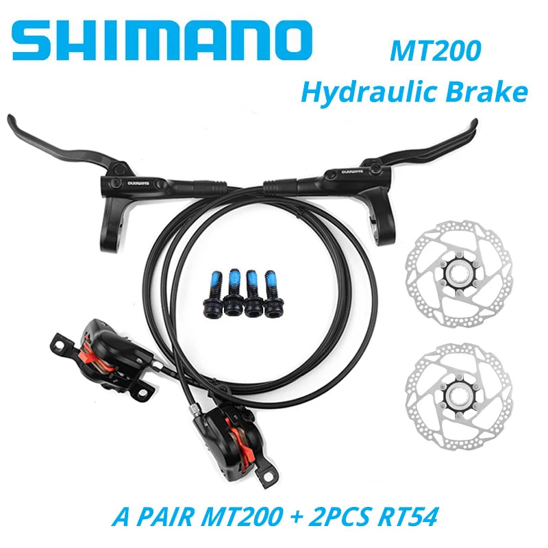 Shimano MT200 Hydraulic Disc Brake Set Front Left + Rear Right 145cm Hose