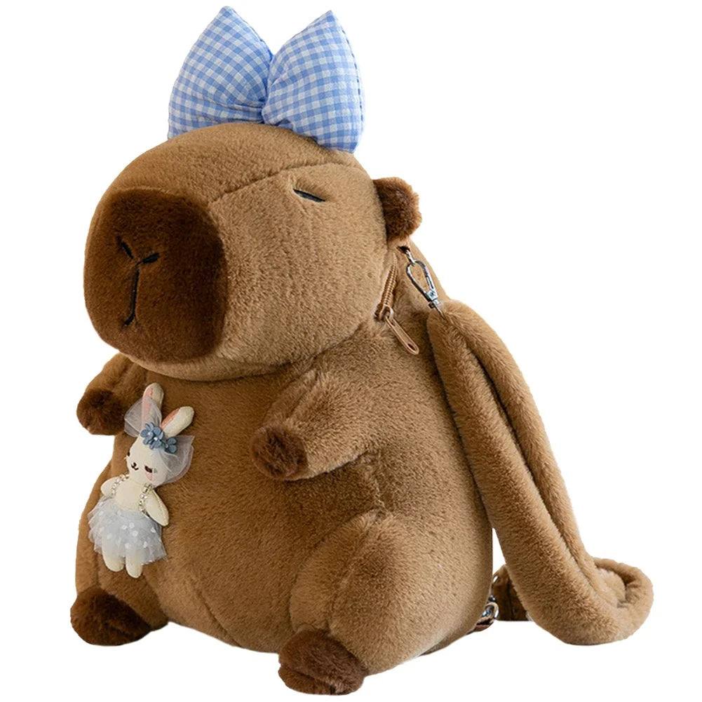 Capybara School Bag Plush Backpack Kawaii Cute Large Capacity for Kids