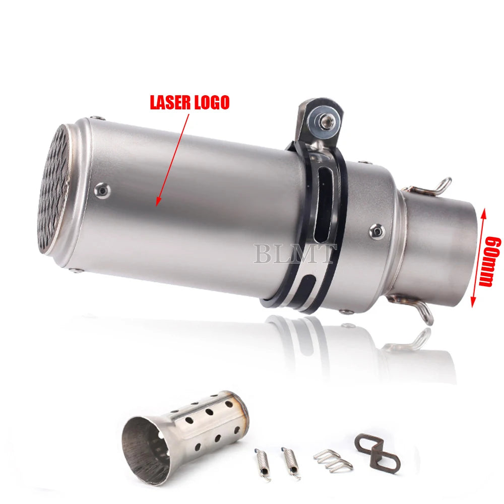 Universal Stainless Steel Slip-On Exhaust Muffler Carbon Look with DB Killer 51-60mm