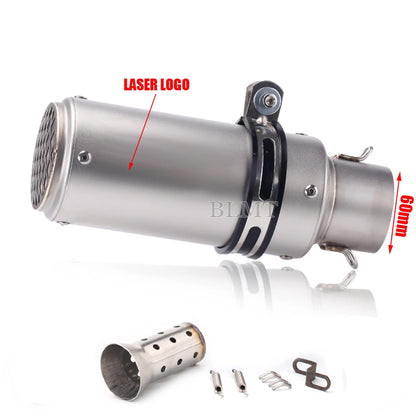 Universal Stainless Steel Slip-On Exhaust Muffler Carbon Look with DB Killer 51-60mm
