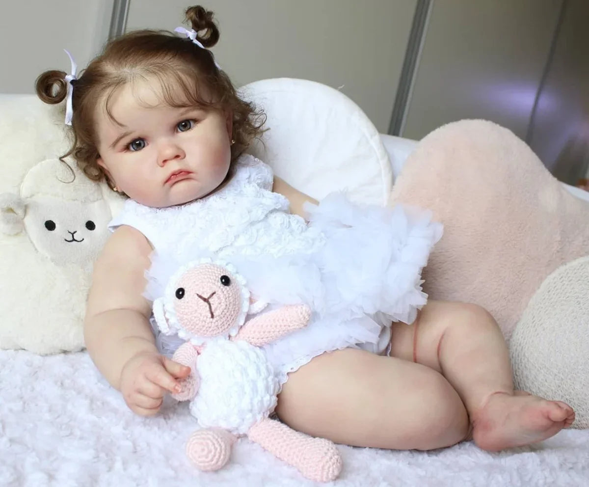 BZDOLL Realistic 60cm 24inch Soft Silicone Reborn Baby Doll With 3D-painting Skin and Vascular Vein Handmade Girl Birthday Gift-EXPROTAS