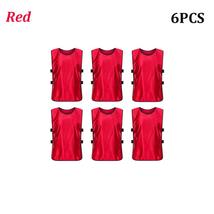 6PCS Pinnies Quick Drying Soccer Football Training Vests Youth Sports