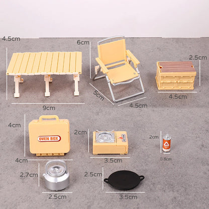 Outdoor Picnic Model Table & Chair Set for Children - Mini Folding Decor