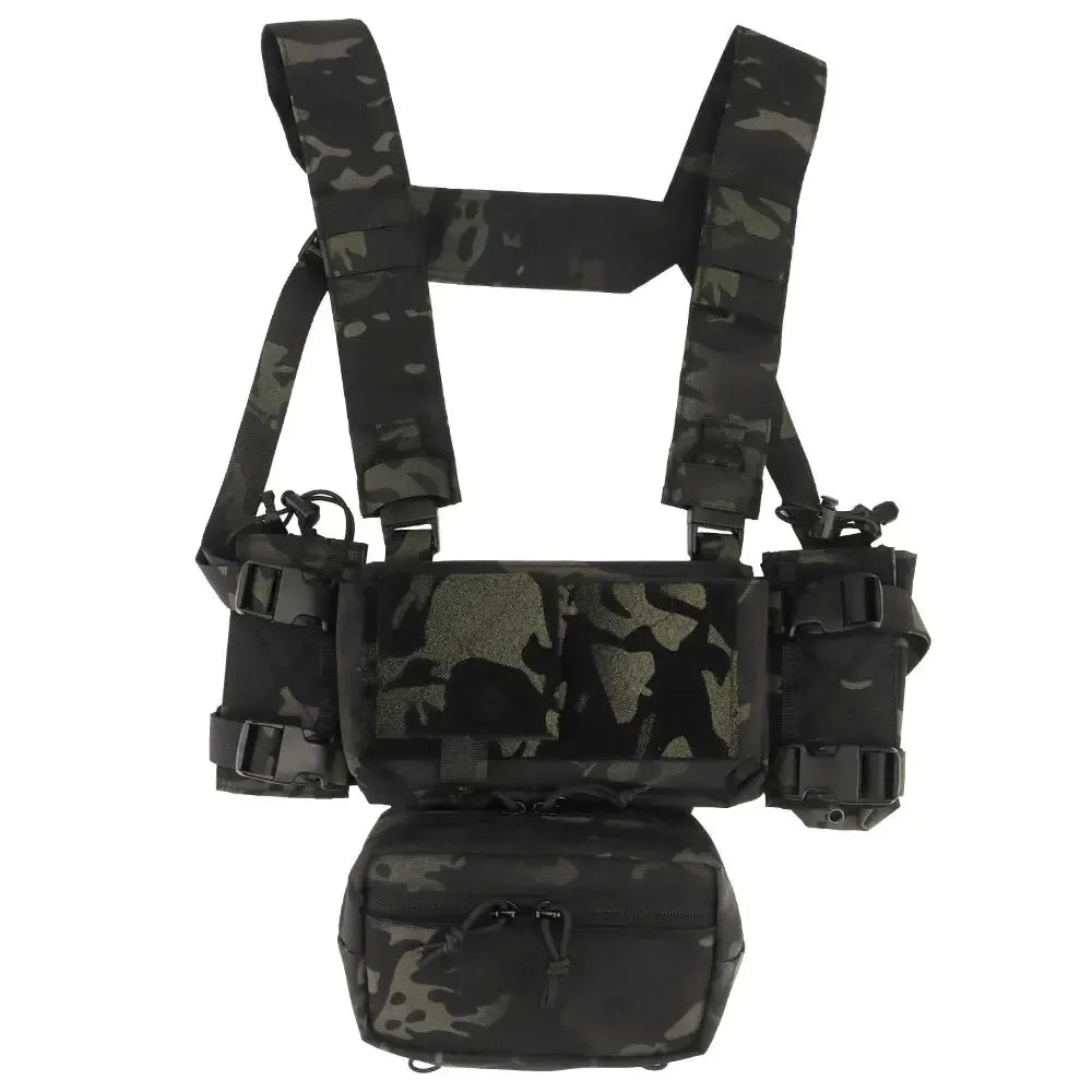 MK4 Micro Chest Rig w/ 5.56 Mag Pouch Tactical Vest Camo Airsoft Carrier