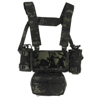 MK4 Micro Chest Rig w/ 5.56 Mag Pouch Tactical Vest Camo Airsoft Carrier