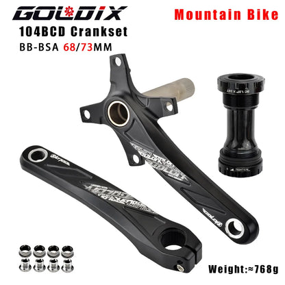 GOLDIX MTB Crankset 104BCD 170mm w/ 32T–38T Chainring & Bottom Bracket