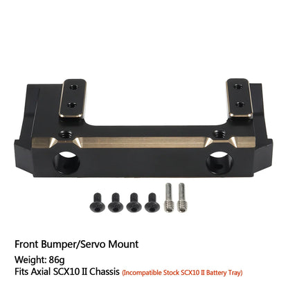 Axial SCX10 II AR44 Black Brass Weight Set Diff Cover Knuckles C-Hubs Link Mounts