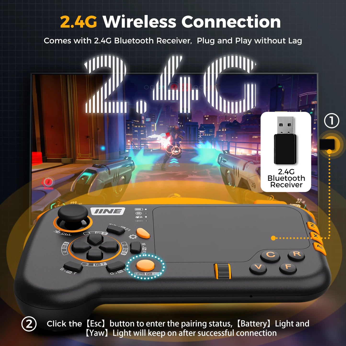 IINE Ungrade Wireless Mouse-Pad Controller As Keyboard and Mouse Combo Set with Touchpad-EXPROTAS