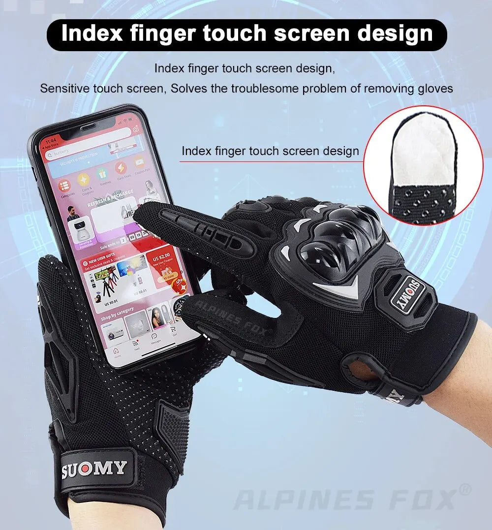 Suomy Summer Motorcycle Gloves Touch Screen Breathable Protective Riding Gloves