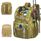 Fishing Tackle Bag 45L Backpack with Cooler & Rod Holders Waterproof Gear