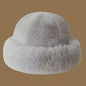 Fluffy Fur Bucket Hat Women Winter Warm Plush Fisherman Cap Thick