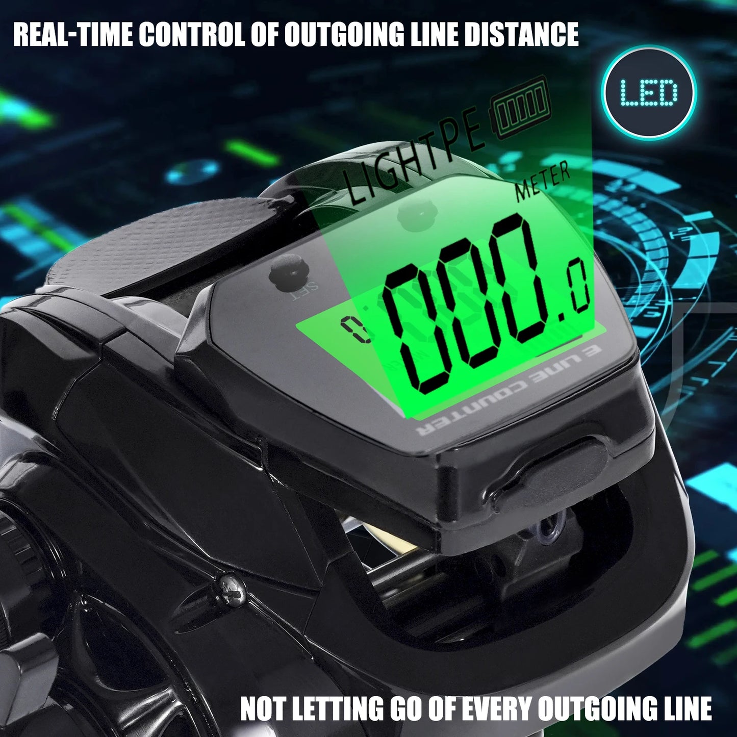 SAMOLLA Baitcasting Fishing Reel Electronic Big Led Screen High Speed 7.2:1 10kg Saltwater Waterproof Cast Drum Wheel Casting-EXPROTAS