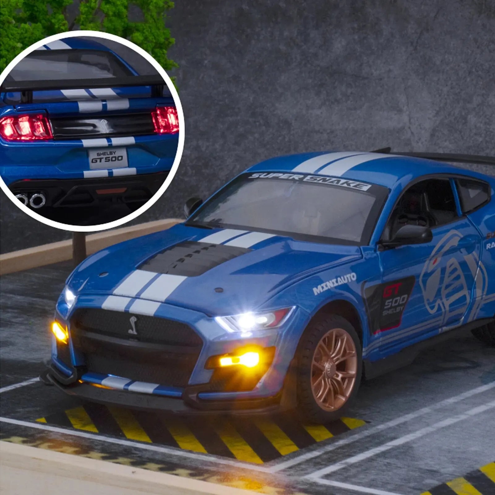 1:24Mustang GT Alloy Model with Sound & Light Features Premium Gift Box Packaging Ideal for Display, Collecting, Or Gift Giving-EXPROTAS