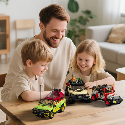 3-in-1 Dinosaur Adventure Off-Road Vehicle Building Blocks 1632pcs Jurassic Toy Gift