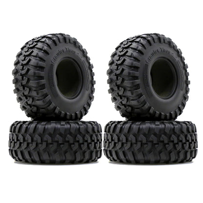4pcs 2.2 Beadlock Wheels & Rubber Tires Set for 1/10 RC Crawler TRX4 SCX10 D90