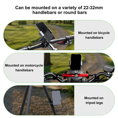 FANAUE Motorcycle Phone Mount Handlebar Base w/ Ball Head Anti-Theft