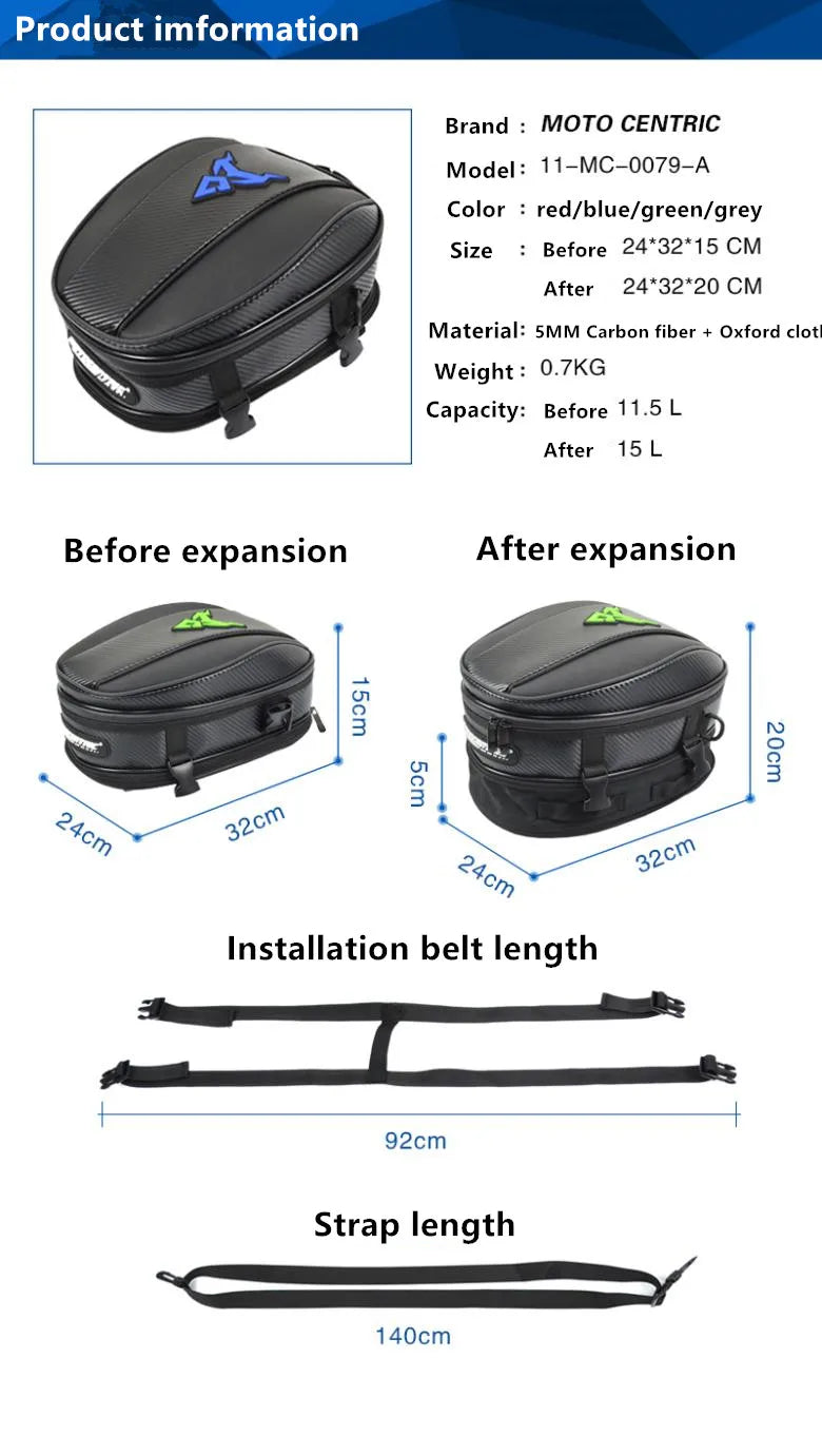 Motorcycle Magnetic Tank Bag Carbon Look Oxford Cloth Storage Bag