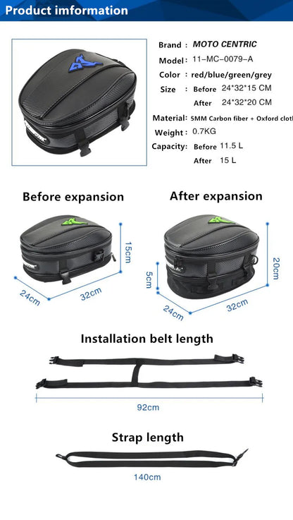 Motorcycle Magnetic Tank Bag Carbon Look Oxford Cloth Storage Bag