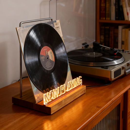 Now Playing Record Display Stand LED Acrylic Holder for Vinyl Albums