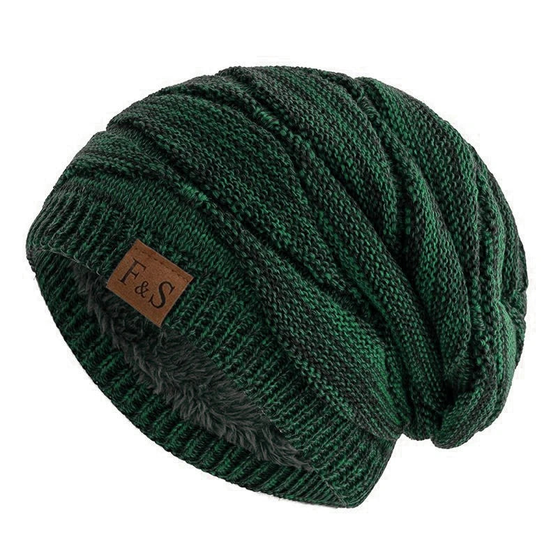 New Unisex Slouchy Winter Hat Fleece Lined Beanie Men Women Mixed Color Knit Cap - EXPROTAS