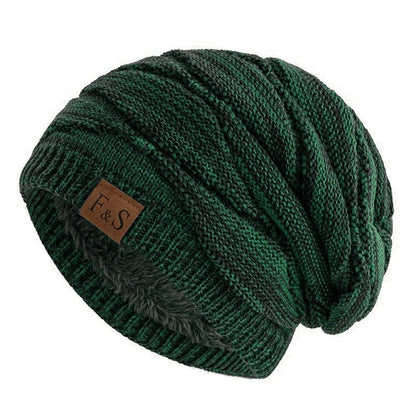 New Unisex Slouchy Winter Hat Fleece Lined Beanie Men Women Mixed Color Knit Cap - EXPROTAS