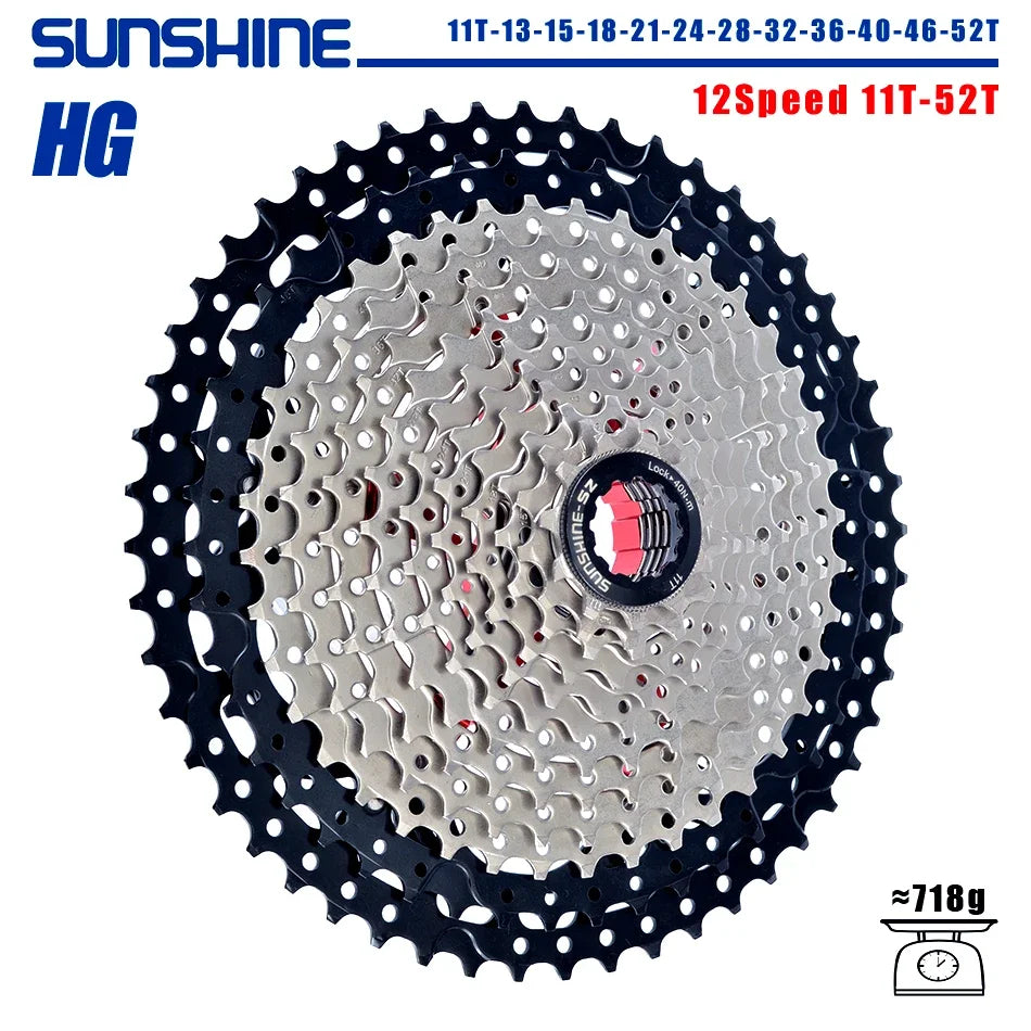 SUNSHINE 8-12 Speed MTB Cassette 11-52T HG Bicycle Sprocket for Shimano