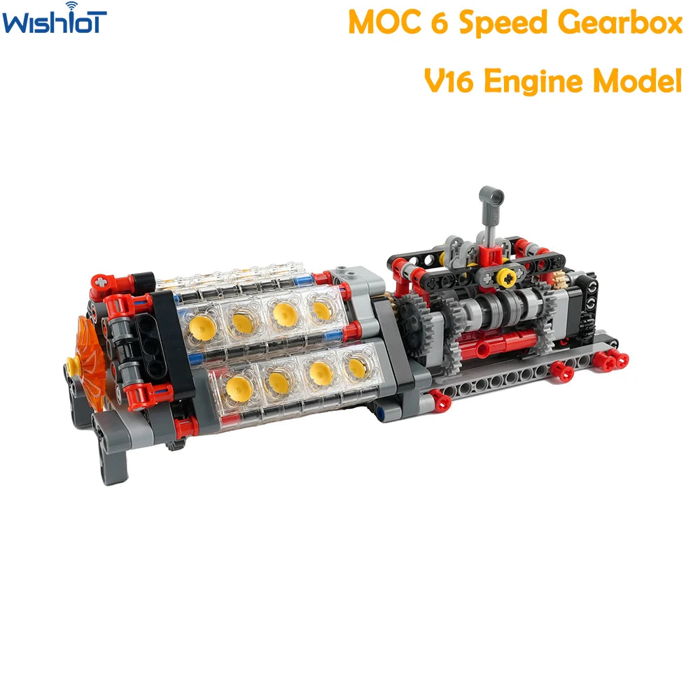 Motor AA Battery V16 Engine Gearbox MOC Technical Model DIY Electric Toy