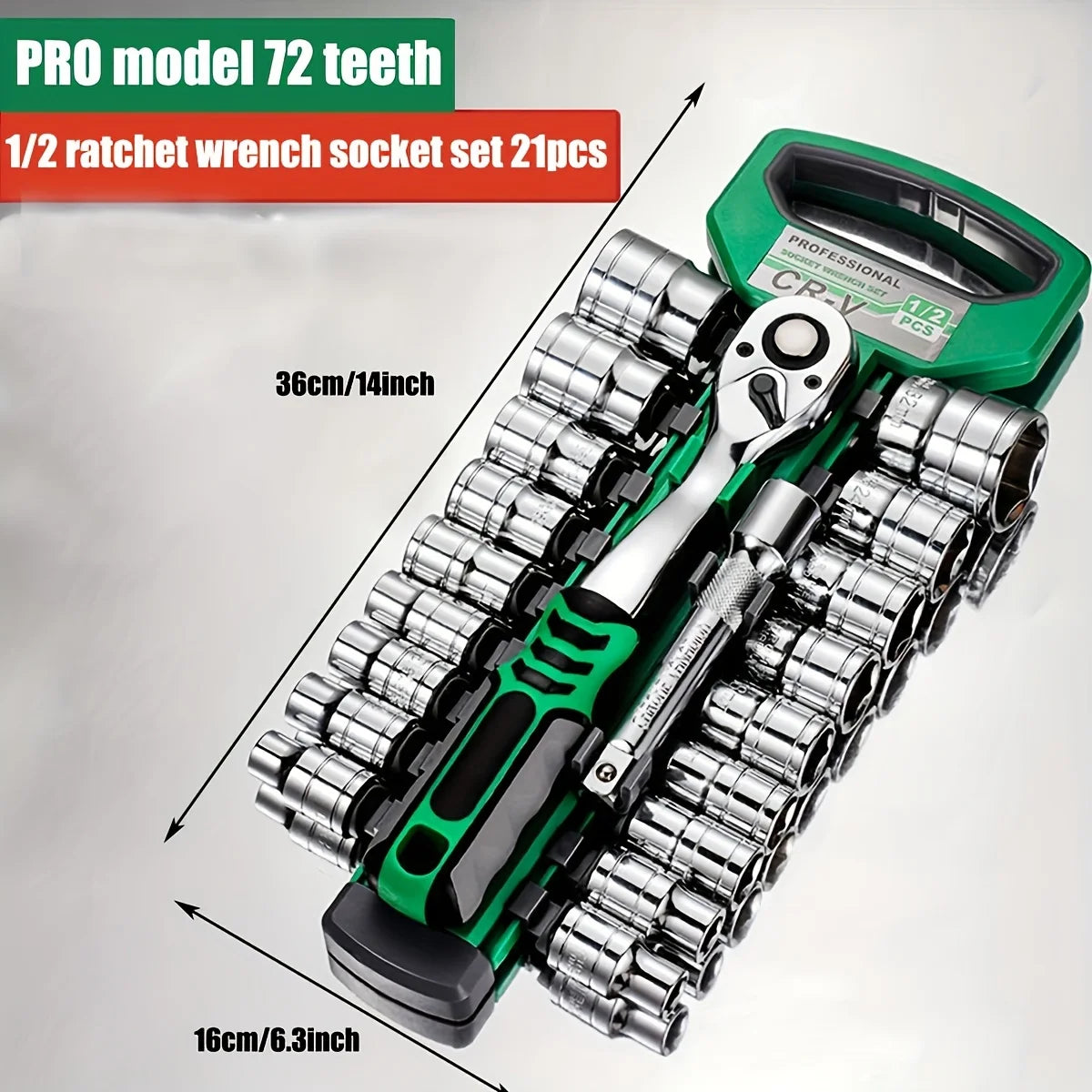 21Pcs Ratchet Wrench Sockets Set Compact Mechanic Tools for Car Repair