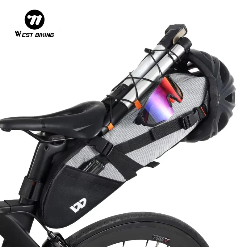 Bicycle Saddle Bag 10L Waterproof Under Seat Bike Tail Pannier MTB Cycling
