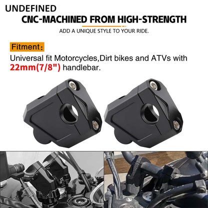 22mm 25mm 28mm Motorcycle Handlebar Riser Clamp Mount For Suzuki Kawasaki Yamaha