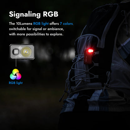 Wuben EDC Keychain Light 400 Lumens Rechargeable Mini Flashlight RGB Dual Source