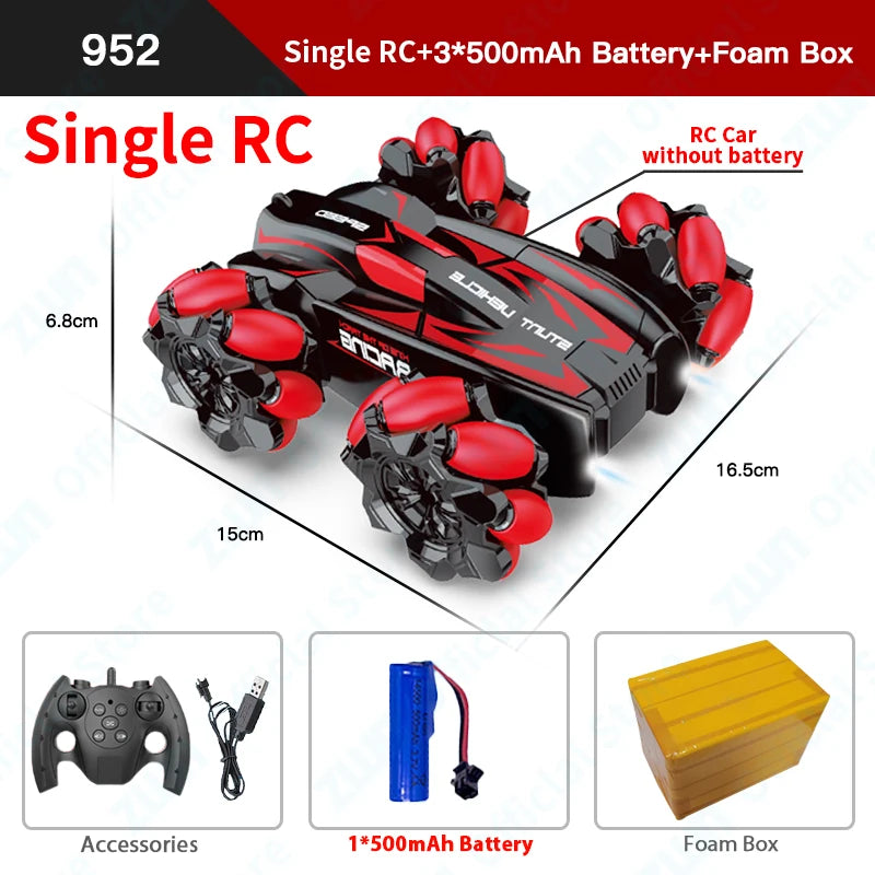 ZWN F1 RC Drift Car With Music Led Lights 2.4G Glove Gesture Radio Remote Control Stunt Cars 4WD Electric Children Toy vs Wltoys-EXPROTAS