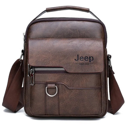 JEEP BULUO Men’s Leather Crossbody Shoulder Bag Business Messenger