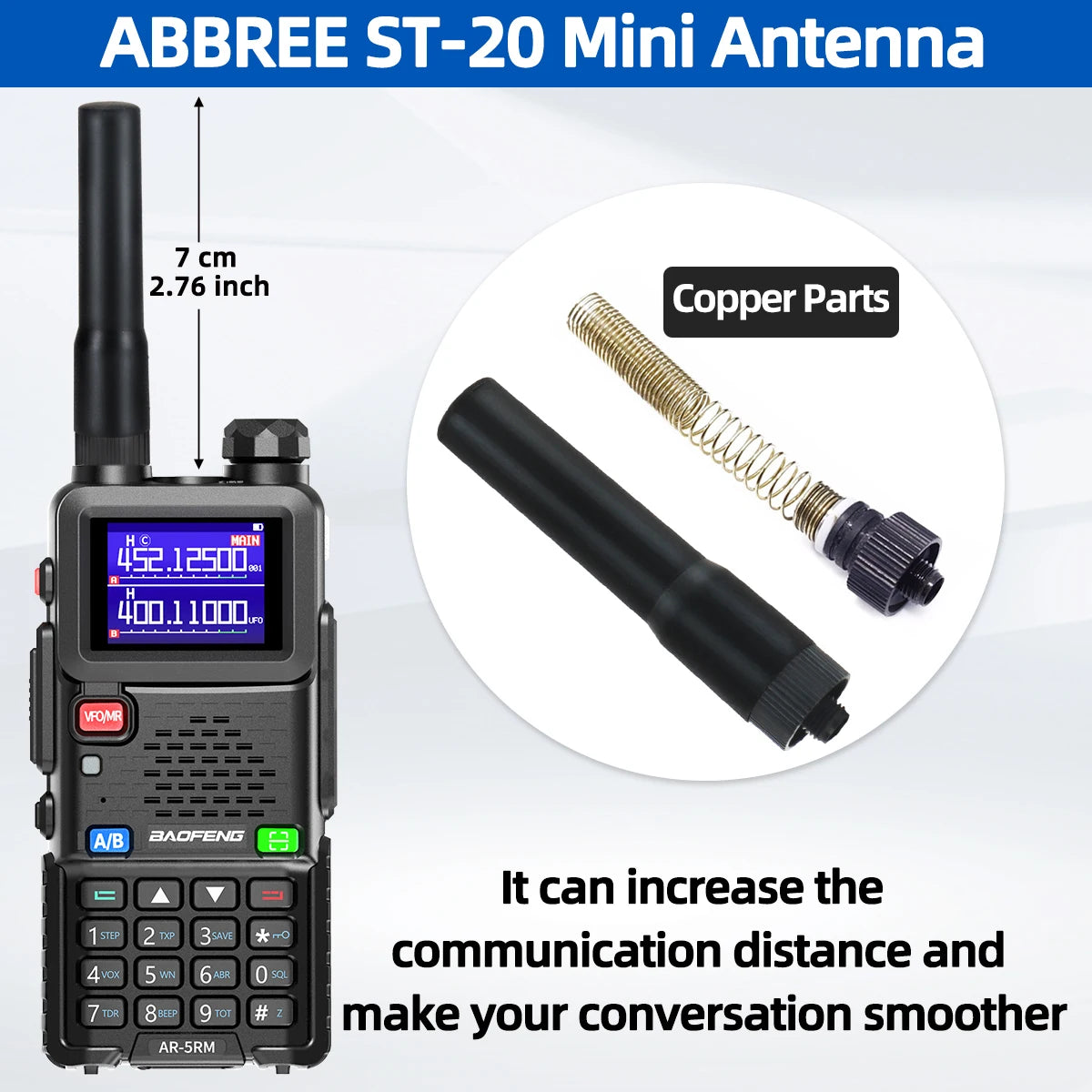 SMA-Female Antenna for Baofeng UV-32 UV-K5 Dual Band VHF UHF Radio
