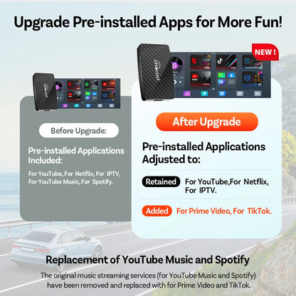 Ottocast Play2video Pro CarPlay TV Box Wireless Car Play Android Auto Car Intelligent Systems for Youtube Netflix Spotify-EXPROTAS