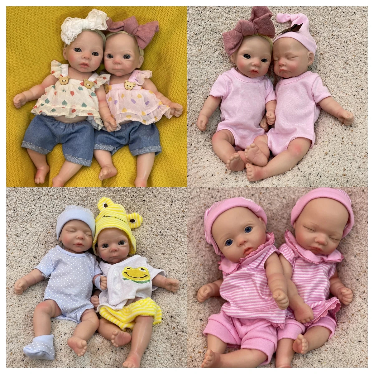 AnjoDoll 10 Inch Full Body Silicone Reborn Girl Doll Painted Washable Soft