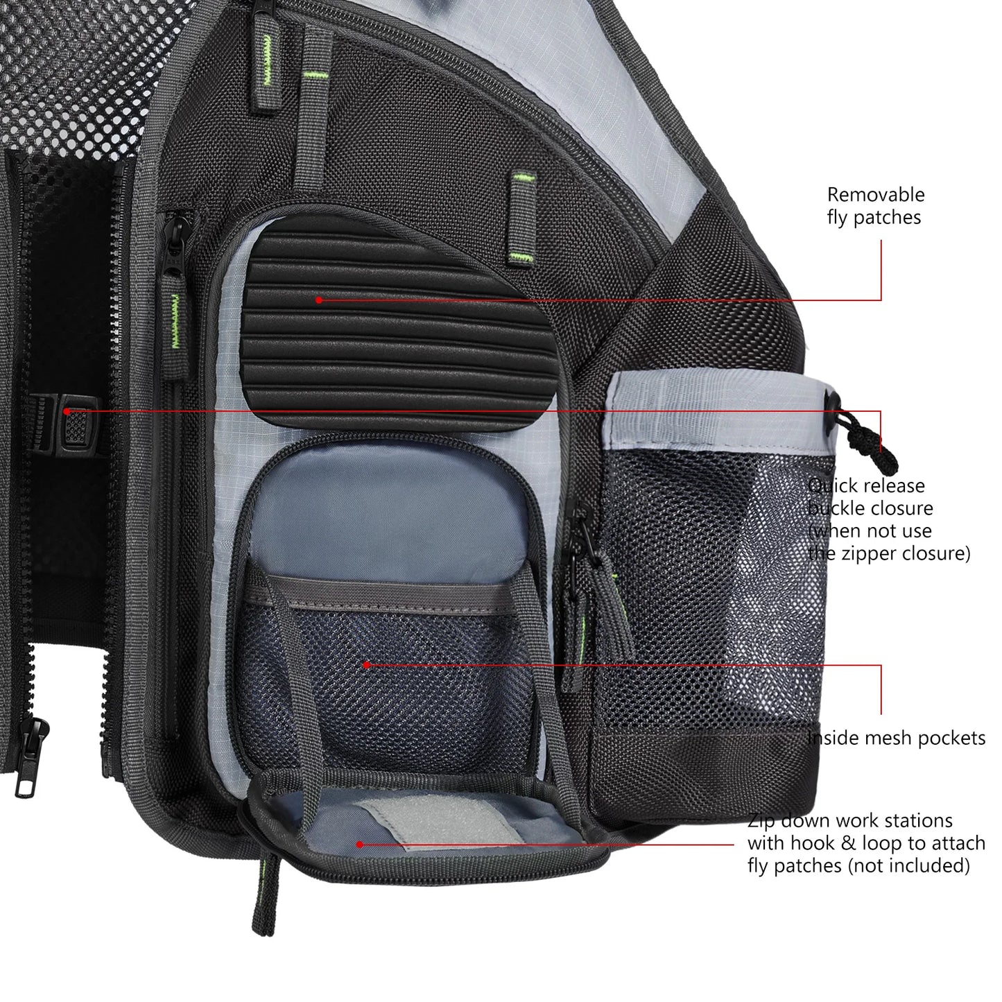 Breathable Fishing Tackle Vest Bassdash Adjustable Outdoor Sports Waistcoat