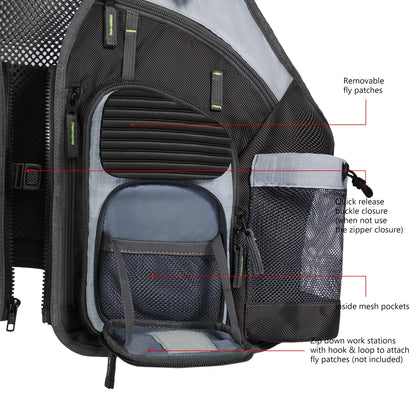 Breathable Fishing Tackle Vest Bassdash Adjustable Outdoor Sports Waistcoat