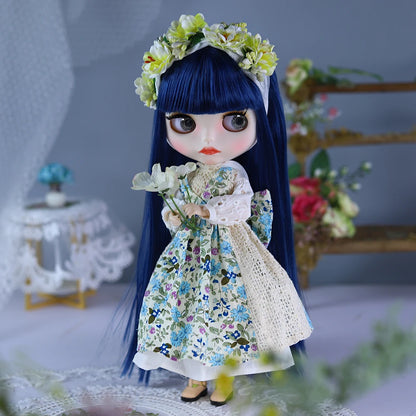 ICY DBS Blyth Doll BJD Joint Body White Skin Blue Hair Set Doll 1/6 30cm Girl Gift Anime SD-EXPROTAS