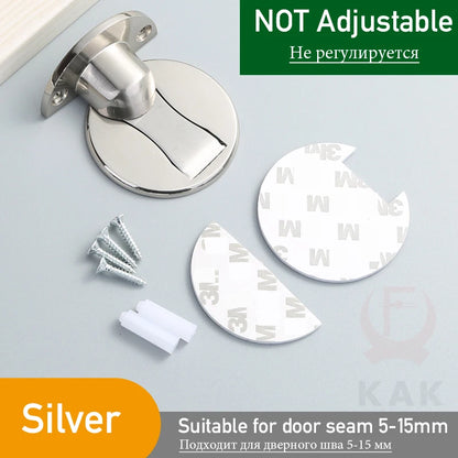 KAK Adjustable Magnetic Door Stop Punch-Free Zinc Alloy Holder Hidden Doorstop