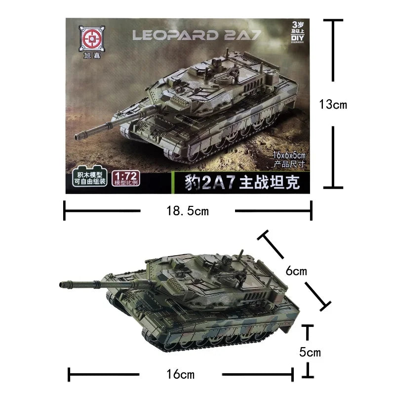 1:72 Tank Model Building Assembly Toy Gifts Educational Decor Collectibles