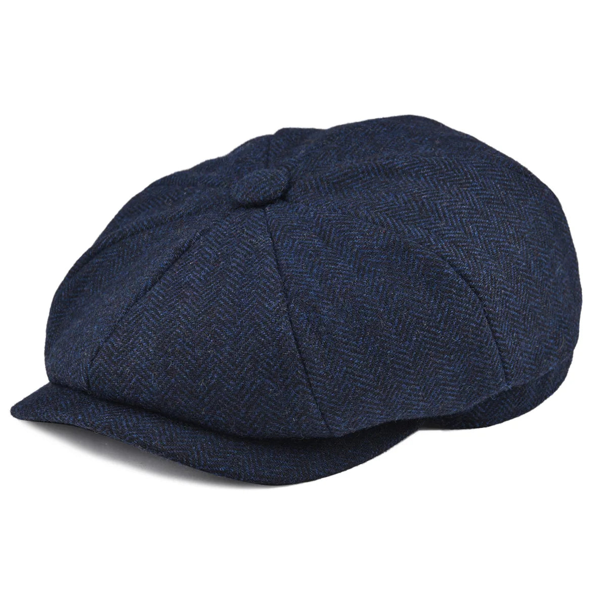 Wool Tweed Newsboy Cap Herringbone Vintage Men Gatsby Flat Hat
