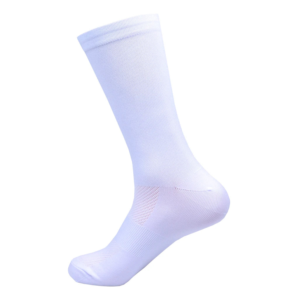 White UAE Cycling Socks FDJ Team Mesh Compression Non-Slip MTB Running