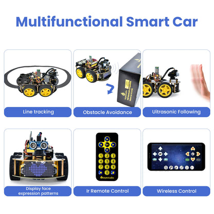 Programming DIY Robot Car Bluetooth Control 4WD Multi Distance Voltage