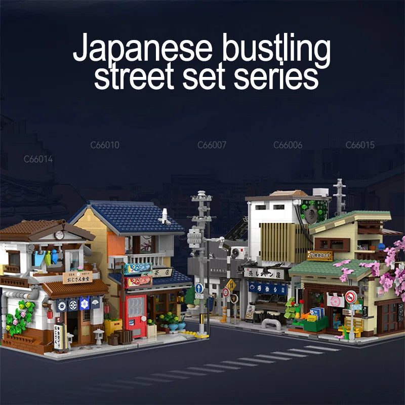 Cada LED City Japanese Style Canteen House Architecture Building Blocks Late Night Canteen Figures Bricks Toys for Kid Gifts-EXPROTAS
