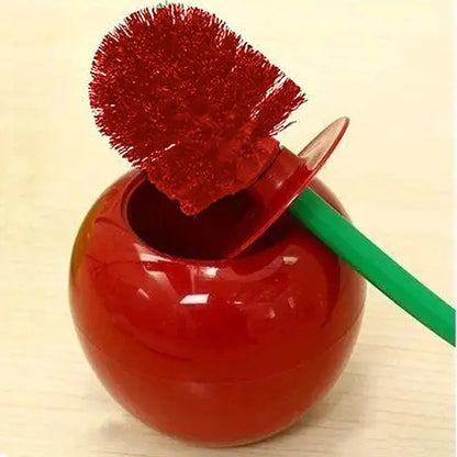 Red Toilet Brush Cherry Shape Holder Set Creative Bathroom Cleaning Accessories