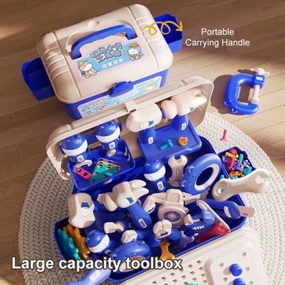 Toolbox Simulation Drill Assembly Toy for Children Home Play