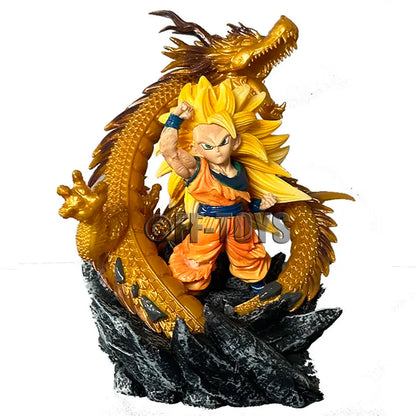 Q Version Dragon Ball Z Figure Ssj3 Goku Action Figures Dragon Fist Explosion 14CM PVC GK Statue Collectible Model Toys-EXPROTAS
