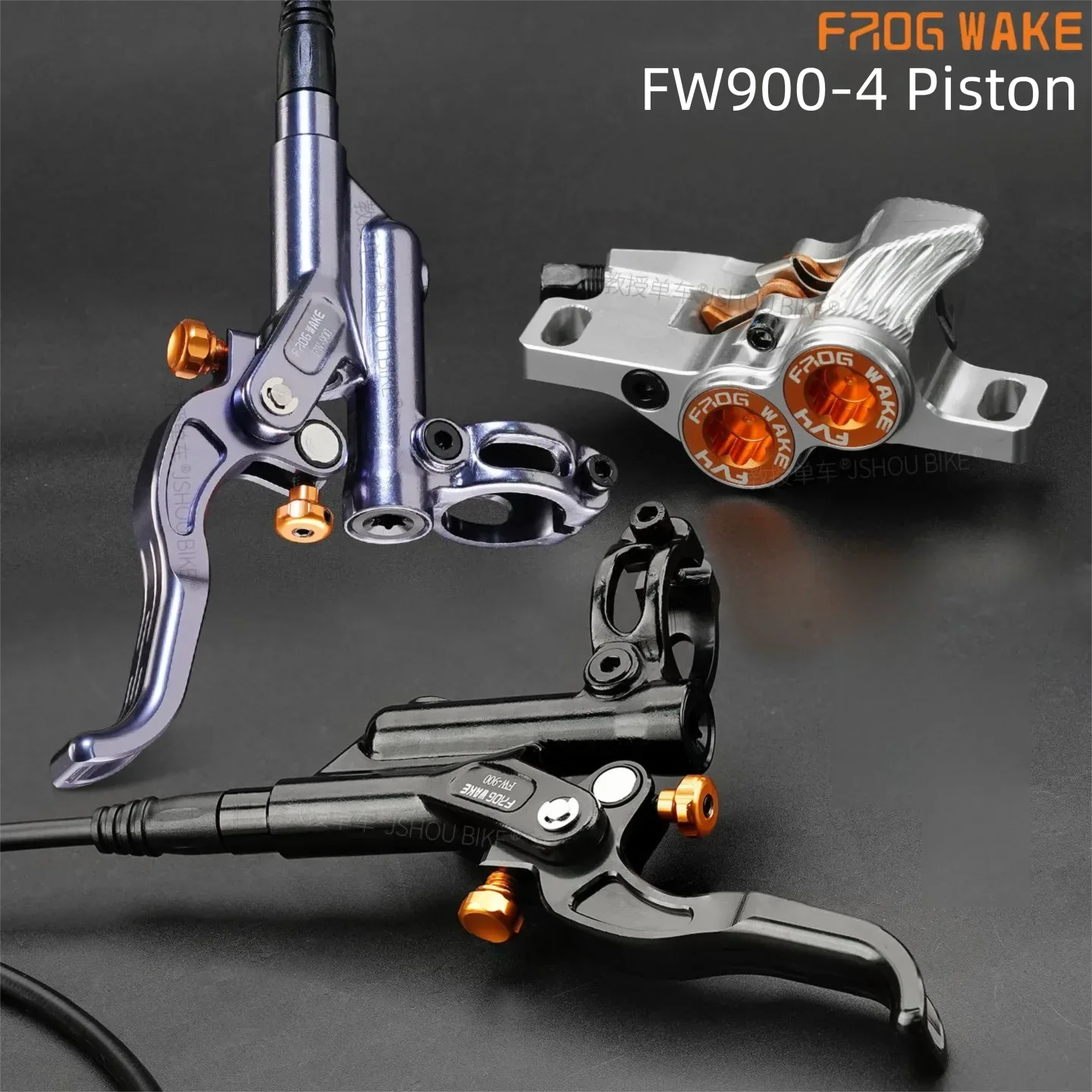 Rear MTB Hydraulic Disc Brake FROGWAKE FW900 4-Piston Alloy Brake Set